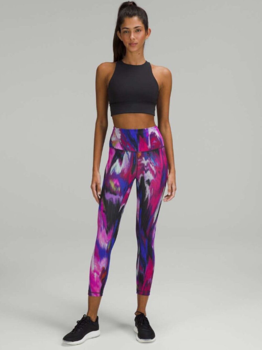 Lululemon Wunder Train High-Rise Crop 23" Digital Current Pink Multi